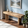 thumbnail image 2 of Fnova 47.24" Entryway Bench, Farmhouse Wooden Shoe Bench, Indoor End of Bed Stool for 1-2, Long Kitchen Table Seat Dining Seat for Entryway, Hallway, Living Room, 2 of 19