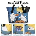 thumbnail image 2 of Tote Bag for Women - Halloween Ghosts and Pumpkins in Graveyard Shoulder Bag - Large Utility Work Duffle Bag with Zipper Handbag for Travel, Work, Sprots, 2 of 5