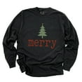 thumbnail image 3 of Merry Christmas Tree Stars - Women's Garment Dyed Long Sleeve Graphic T-Shirt, 3 of 11