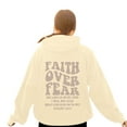 thumbnail image 6 of Christian Hoodies for Women 2025 Faith Over Fear Y2K Graphic Hoodie with Pockets Hooded Sweatshirt Women Pullover, 6 of 8