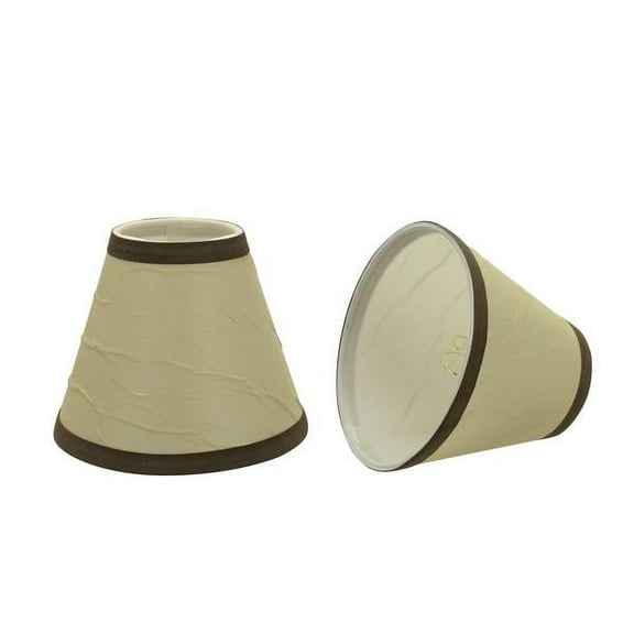 Aspen Creative 32121-2 Small Hardback Empire Shape Chandelier Clip-On Lamp Shade Set (2 Pack), Transitional Design in Beige, 6" bottom width (3" x 6" x 5")