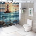 thumbnail image 7 of Orinice   Beach Shower Curtain Sets with Rugs, Toilet Lid Cover,Blue Sea Starfish Turtle Vintage Wooden Ocean Quote Words Beach Nautical Coastal Lighthouse Bathroom Shower Curtain with  60x72, 7 of 7