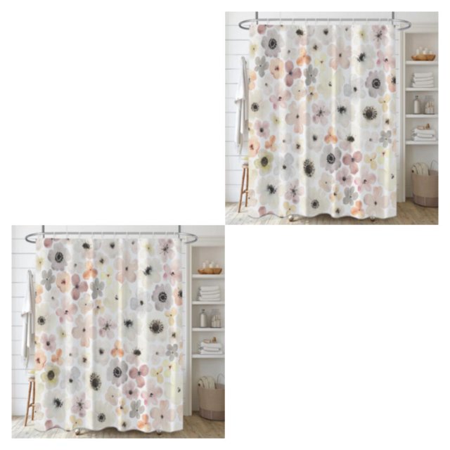 Cortinas de ducha a prueba de agua Bewildely YL456-6 180 cm * 180 cm 2piezas color agua