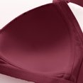 thumbnail image 5 of Bras for Women No Underwire Wireless Bras Ndbuld Women's Non Steel Hoop Gathered Middle Button Breastfeeding Breathable Elastic Underwear Daily Bra Wine L, 5 of 5