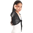 thumbnail image 4 of YiZYiF Kids Girls Ballet Dance Gymnastics Cover-Up Self Tie Cardigan Shrug Tops, 4 of 7
