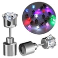 thumbnail image 4 of Hyasfey 1Pc Ear Stud Flashing Eye-catching High Transparency Handmade Faux Crystal Decorate Portable LED Women Stud Earring Women Accessories, 4 of 8