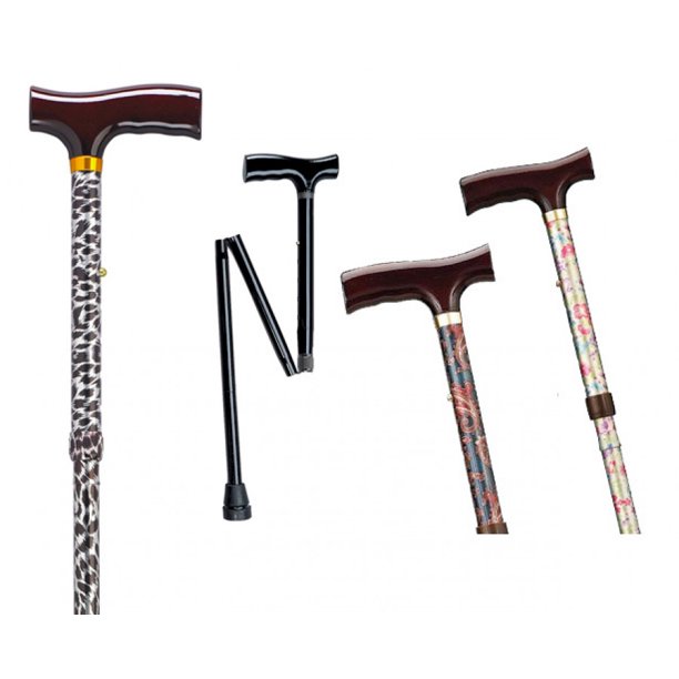 Drive Medical Lightweight Adjustable Folding Cane with T Handle, Big