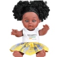thumbnail image 3 of Muñeca de Simulación, Colección de Regalos de Cumpleaños, Linda Muñeca Negra Africana, Muñeca Negra Africana de , Muñeca Negra para Niñas, B Amarillo Yotijar Juguetes De Muñeca, 3 of 6