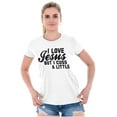 thumbnail image 4 of I Love Jesus But I Cuss a Little Womens Slim Fit Graphic Tee Brisco Brands S, 4 of 5