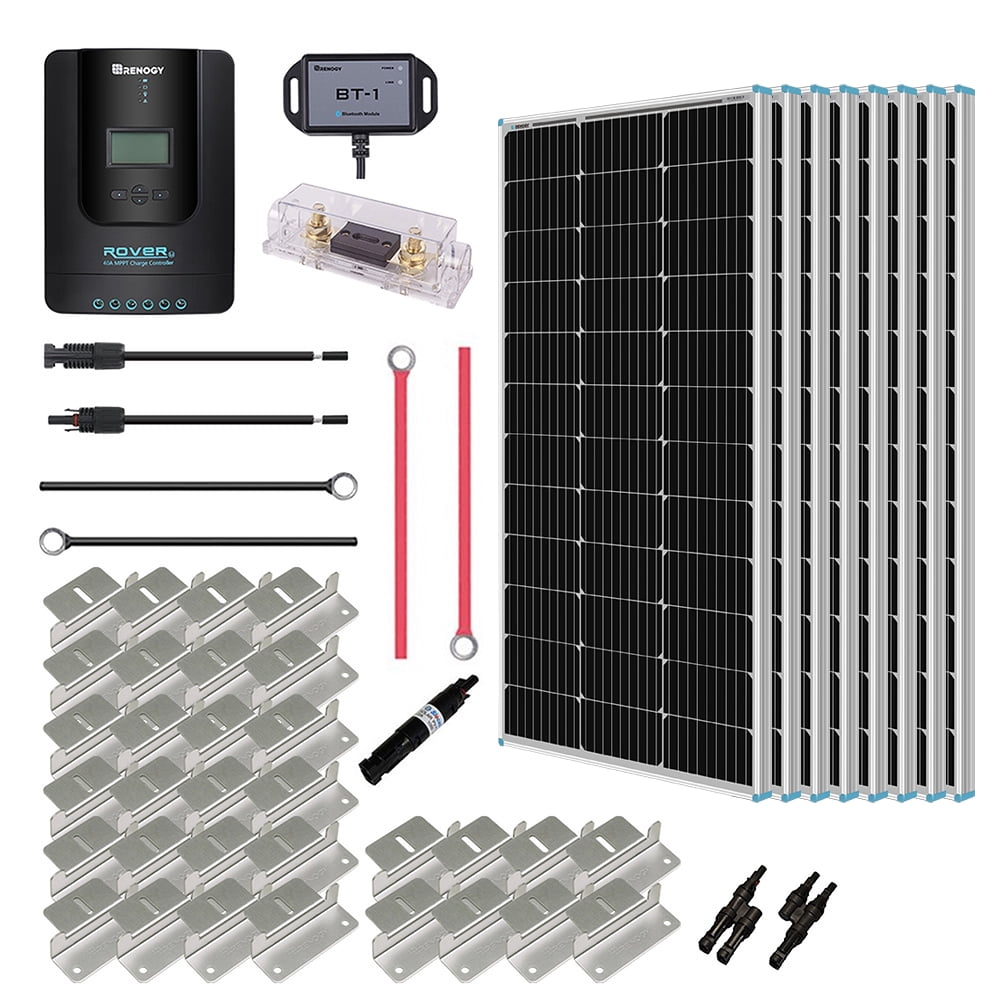 Renogy 800w 12v 24v Monocrystalline Solar Premium Kit W Rover 60a Charger Controller 8pcs 100w Solar Panel With 60a Mppt Rover Charger Controller Bluetooth Module Walmart Com