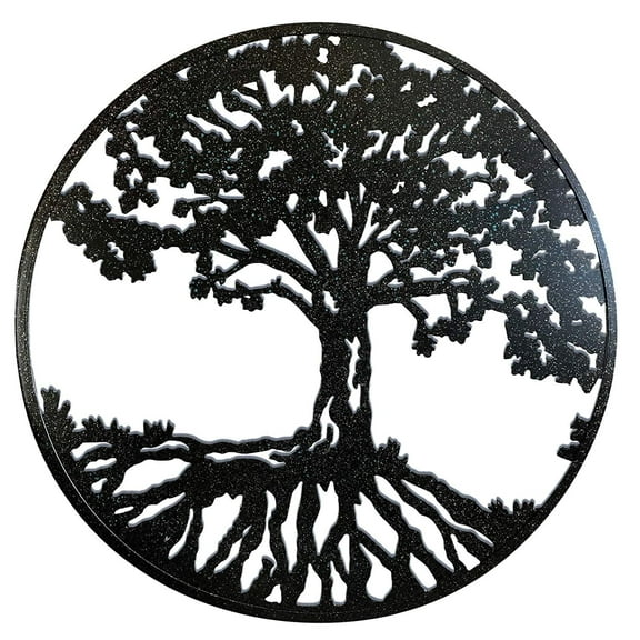 DecorShore Round Metal Wall Art Decorative Wall Sculpture Natural Harmony Tree of Life Wall Decor