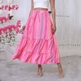 thumbnail image 2 of Ruimatai Women's Bohemian Maxi Skirt Flowy High Waist Floral Print Long Skirt A-Line Pleated Beach Summer Skirt Elastic Waist Lightweight Comfortable, 2 of 8