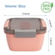 thumbnail image 5 of Freshmage Contenedor de almuerzo para ensalada para llevar, 2 paquetes de ensaladeras de 52 oz con 3 compartimentos, contenedor de aderezos para ensaladas, aperitivos, hombres, mujeres (rosa+verde), 5 of 5