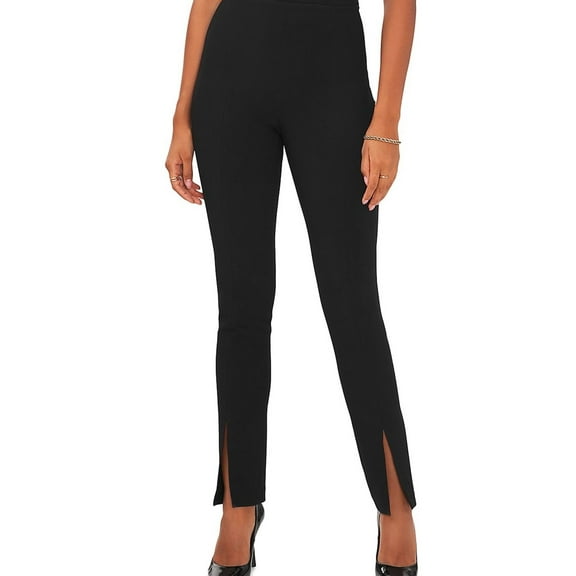 1.STATE Womens Front Slit Casual Trouser Pants, Black, 6