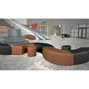 Regency Aurora Curved Vinyl Ottoman – Semi-Circle Upholstered Footrest & Accent Seat for Lounges, Living Rooms, Offices & Waiting Areas – Durable, Soft & Stylish Seating (Black)