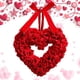 thumbnail image 4 of Corona floral con lazo de corazón hueco y rosas rojas para San Valentín | Decoración artificial de plástico para puerta | 35 cm/13,7 pulgadas, 4 of 6