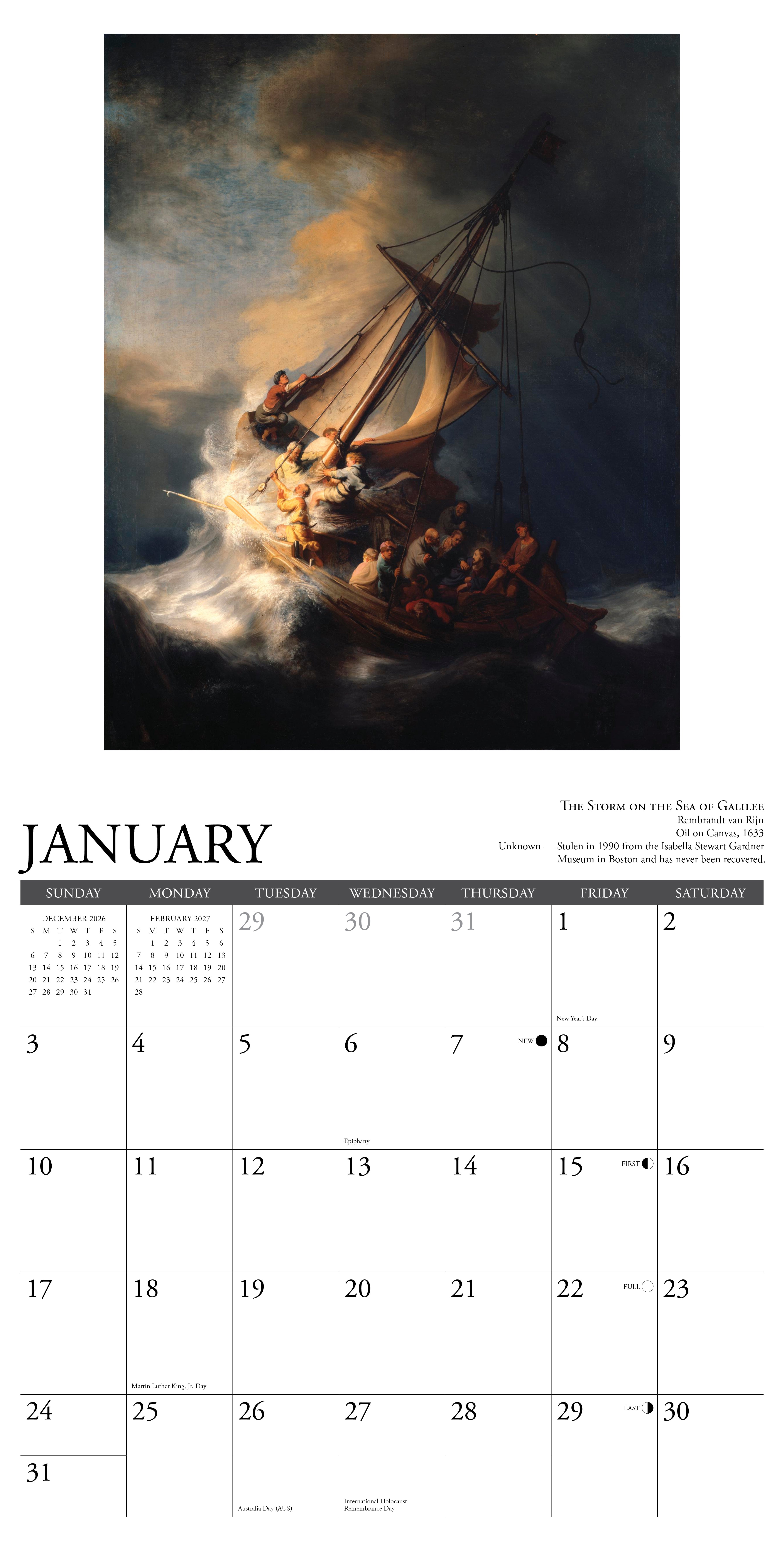 Willow Creek Press, Artistic Masterpieces 2027 Wall Calendar