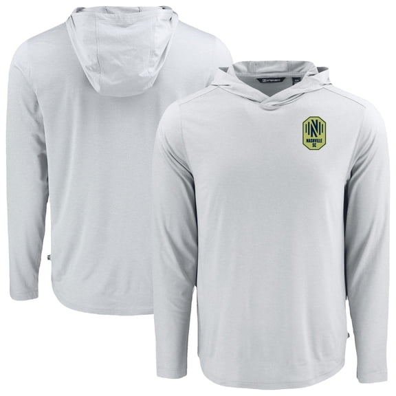 Men's Cutter & Buck Gray Nashville SC Coastline Epic Comfort Eco Recycled Long Sleeve Hoodie T-Shirt