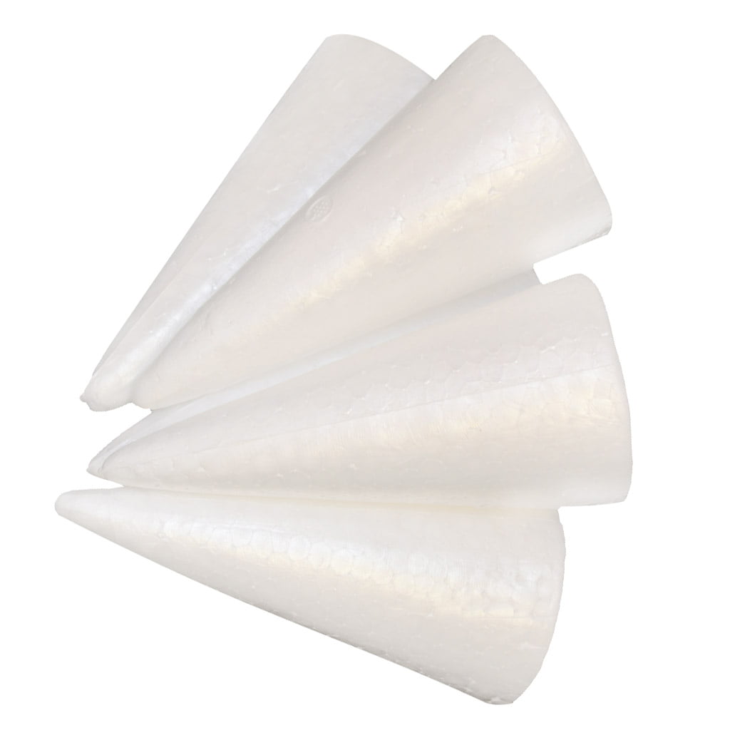 Gazechimp 10pcs Craft Foam Cones, Foam Tree Cones White