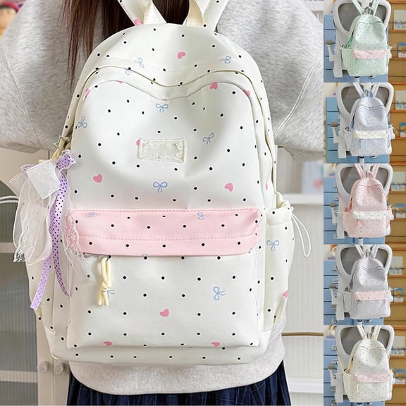 CAIXIA Cute Backpack with Large Pockets Back To School Large Backpack Kawaii School Bag Bookbag Stadium, Travel, Gym