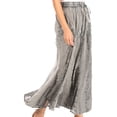 thumbnail image 3 of Sakkas Olivia Womens Maxi Bohemian Gypsy Long Skirt With Elastic Waist and Lace - Gray - Plus Size, 3 of 5