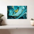 thumbnail image 2 of Elephant Stock Dynamic Abstract Marble Wall Art - Horizontal Canvas Wall Art - Living Room Wall Decor - Abstract Canvas - Gold And Blue Decor - 12" x 8", 2 of 8