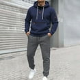 thumbnail image 2 of Men Sweatsuits Sets 2 Piece Set Relaxed Fit Casual Long Sleeve Quarter Zip Hoodie With Sweatpants Athletic Running Jogging Suits, 2 of 4