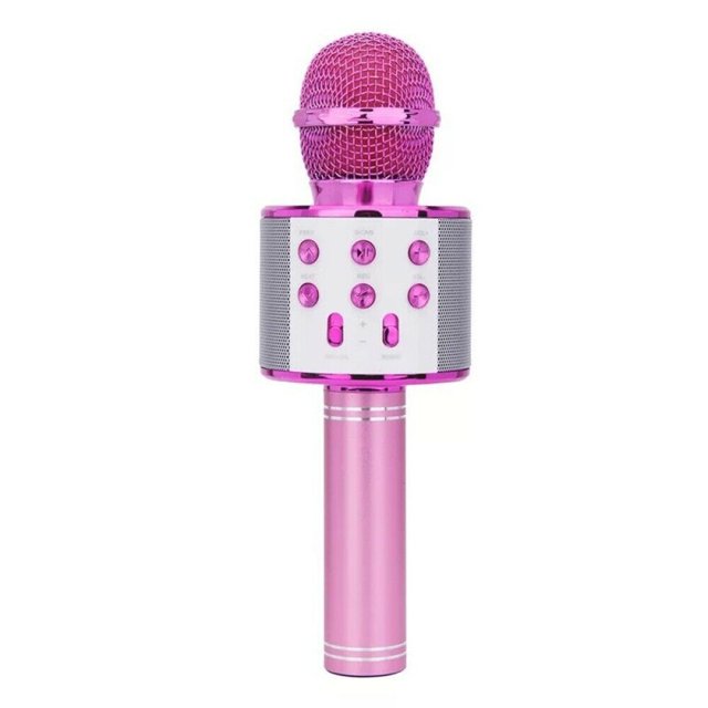 Bearachild Micrófono inalámbrico de mano para teléfono inteligente, altavoz para cantar, micrófono Bluetooth para el hogar, KTV, fiesta al Cables de audio/vídeo Rosa roja