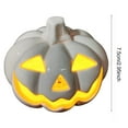 thumbnail image 5 of Sylvtty Light Up Halloween Decoration Ceramic Carved Pumpkin Skull Bat Figurine LED Tabletop Ornament for Halloween Home Shelf Desk Decor, 5 of 7