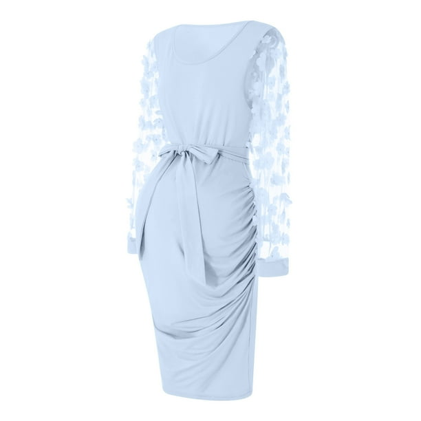 long sleeve light blue maternity dress Blue Maternity Dress, Formal Dress, Maternity Photoshoot Dress, Baby Shower Dress, Boudoir Gown for Photoshoot, Tulle Maxi Dress,Long Sleeve