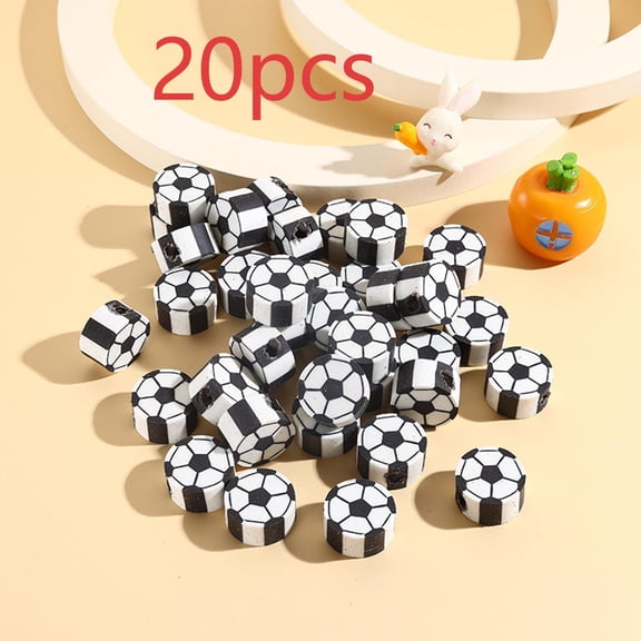 FEOLGEHLY 20PCS Soccer Shape Erasers, Cute Pencil Eraser, Eraser for Office Exam, Under 2$ Pencil Erasers for Writing Drawing, Office Supplies, Stationery, Clean Erasing (Random Colors)