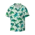 thumbnail image 3 of Goofa Green Sea Turtle Printed Men's Casual Short-sleeved Shirt,Lightweight Breathable Button-down,Summer Casual men's top,Versatile Fashion shirt-Medium, 3 of 7