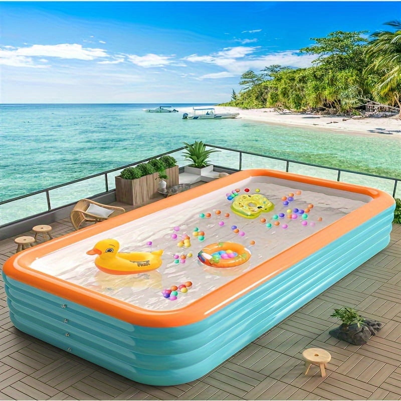 4-Meter Inflatable Household Swimming Pool, Thick PVC, Quick-Open Outdoor Pool for Yard Parties