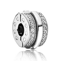 925 Sterling Silver Charm for Women Bracelets Necklace Heart Clips Dangle Charm Gift 2 Packs