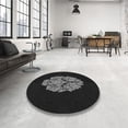 thumbnail image 4 of Ahgly Company Machine Washable Indoor Square Transitional Night Black Area Rugs, 4' Square, 4 of 7