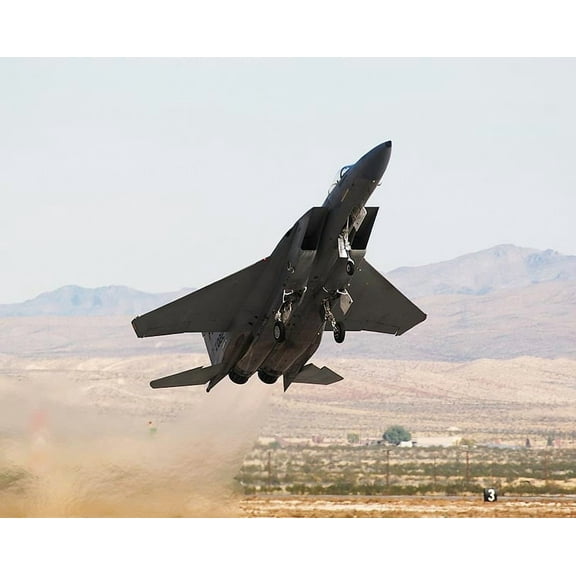 F-15 Eagle Fighter Jet Take-Off - 12x18 Inch Laminated Aviation Poster - Stunning Detail and Bold Colors