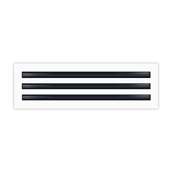 BUILDMART - 18" Linear Slot Diffuser - (3 Slot) Triple Slot - White Decorative Aluminum Air Vent - Heating and Cooling Modern AC Vent Cover for Ceiling, Walls & Floors - Texas Buildmart