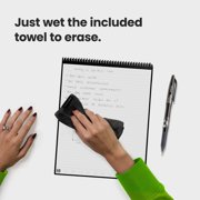 Rocketbook Flip Reusable Smart Notebook, Executive 6 x 8.8, Black, Cloud Connected Top-Bound Erasable Spiral Notebook