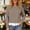 Khaki, variant on Women Layered Sweatshirt Sevevn Crew Neck Long Sleeve Fake Two Piece Casual Pullover Tops for Daily Casual Outfits