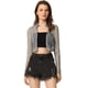 thumbnail image 1 of Disfraz de Halloween Chaqueta corta con cremallera y cuello levantado de lunares semitransparentes para mujer Color plata S, 1 of 6