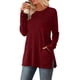 thumbnail image 4 of HongQid Womens Sweaters Crewneck Long Sleeve Shirts with Pockets Fall Outfits 2025 Fashion Winter Clothing Side Slit, 4 of 5