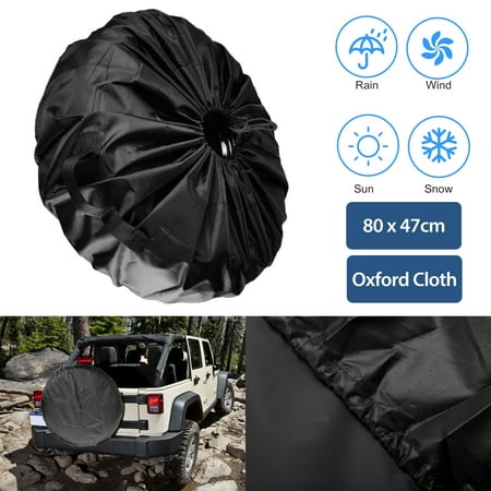 Universal Spare Tire Cover Replacement Compatible with Cars Trucks Jeep Honda and More (Black)