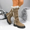 thumbnail image 6 of Viluyesy Womens Snow Boots, Knee High Fashion Buckle Thicken Heels Winter Comfort Warm Tall Boots Khaki US8.5, 6 of 8