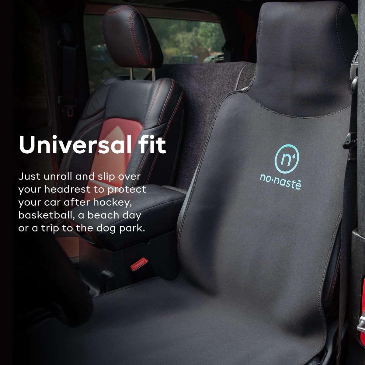 Nonaste Neoprene Car Seat Protector - Waterproof, Odor-Resistant, Sweatproof - Black, 1 Pack