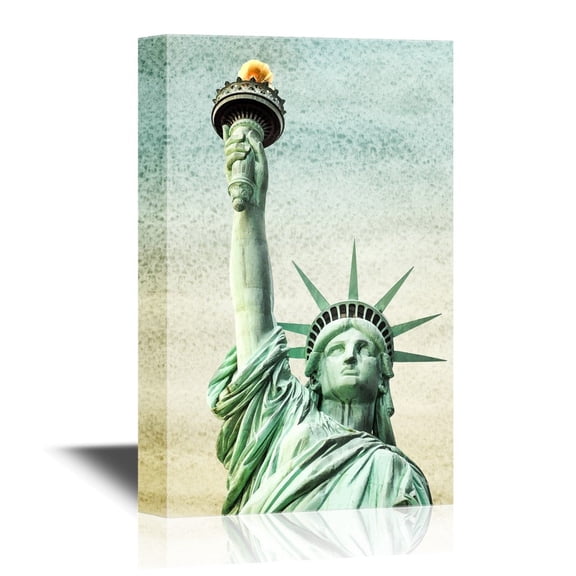 wall26 - Canvas Wall Art - Ny Statue of Liberty - Gallery Wrap Modern Home Art | Ready to Hang - 32x48 inches