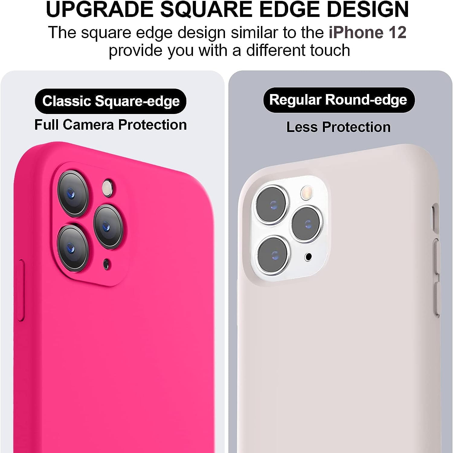 Compatible with iPhone 11 Pro Max Case, Upgraded Liquid Silicone with  [Square Edges] [Camera Protection] [Soft Anti-Scratch Microfiber Lining]  Phone 