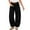 Black #008, variant on Women's Corduroy Pants Barrel Mid-Rise Elastic Waist Cord Pants Casual Wide Leg Baggy Trouser with Pockets Beige S