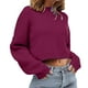 thumbnail image 1 of Gibobby Suéter de invierno para mujer, Suéter de cuello redondo para mujer, casual, manga larga, color sólido, punto grueso, suéter suave(Rosa caliente,G), 1 of 4