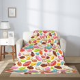 thumbnail image 2 of Disketp Color Donut Cozy Flannel Fleece Throw Blanket: Has a velvety texture for All Seasons - Perfect for Women, Men, & Kids"40"x30", 2 of 6