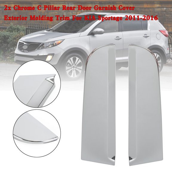 Mad Hornets 2x Chrome C Pillar Rear Door Cover Exterior Molding Trim For KIA Sportage 11-16